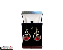 Load image into Gallery viewer, Maison Klein Stainless Steel & Crystal Ladies Earrings Set : Red Shooting Star