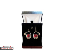 Load image into Gallery viewer, Maison Klein Stainless Steel & Crystal Luxury Women's Earrings Set : Super Quadra Red