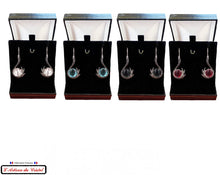 Load image into Gallery viewer, Maison Klein Stainless Steel & Crystal Luxury Women's Earrings Set : Black Heart