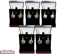 Load image into Gallery viewer, Maison Klein Stainless Steel & Crystal Luxury Women's Earrings Set: White Maple Leaf