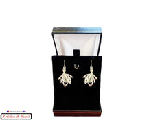 Load image into Gallery viewer, Maison Klein Stainless Steel & Crystal Luxury Women's Earrings Set: White Maple Leaf