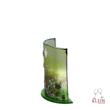 Charger l'image dans la galerie, Nouveauté : Bougeoir "Fleur" vert vue de profil