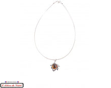 Load image into Gallery viewer, Luxury Women's Necklace Box "Designer Jewelry" Stainless Steel and Crystal Maison Klein : Maple Leaf Amber