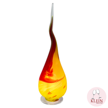 Charger l'image dans la galerie, lampe à poser polychrome cristal rouge jaume flamme