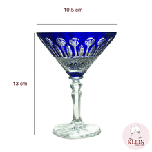 Load image into Gallery viewer, Service Roemer Diamant Coupes à champagne bleu dimmensions