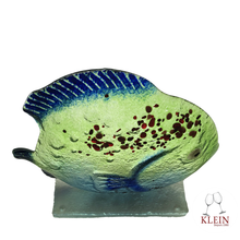 Charger l'image dans la galerie, Sculpture Collection Flare "Poisson Vert Bleu" vue du dessus