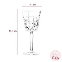 Load image into Gallery viewer, Verres à vin, décor graphique, Dimensions