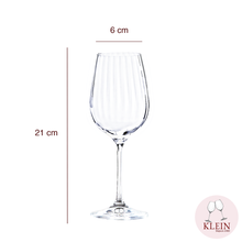 Charger l'image dans la galerie, Verres à vin en cristal, décor côtes vénitiennes dimensions