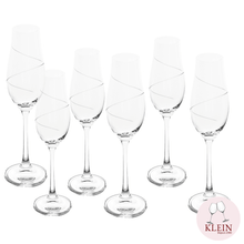 Load image into Gallery viewer, Service Star : 6 Flûtes à Champagne en cristal - 20 cm