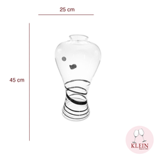 Charger l'image dans la galerie, Vase Amphore Cristal Filet Noir 42 cm