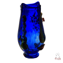 Load image into Gallery viewer, Vase visage Esprit Picasso, Lady Color, bleu vue de coté