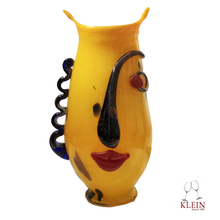 Load image into Gallery viewer, Vase visage Esprit Picasso, Lady Color, jaune