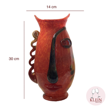 Load image into Gallery viewer, Vase visage Esprit Picasso, Lady Color, Rouge dimmensions