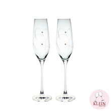 Charger l'image dans la galerie, Duo à champagne, 2 coupes à champagne taillés main