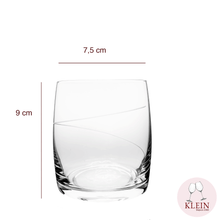 Load image into Gallery viewer, Servcice Star : 1 verre à whisky en cristal taillé main - décor ligne - dimensions