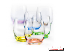 Charger l&#39;image dans la galerie, Service Color : 6 Gobelets à eau en Cristal Maison Klein 54120 Baccarat France
