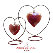 Load image into Gallery viewer, “Coup de Cœur” model 18 or 25 cm: Crystal and Steel decorative object