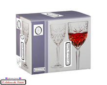 Load image into Gallery viewer, Sunshine Service: 6 Crystal Wine Glasses (29 cl) Maison Klein 54120 Baccarat France