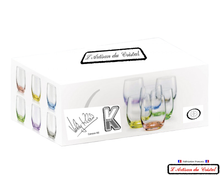 Load image into Gallery viewer, Service Color : 6 Crystal Water Goblets Maison Klein 54120 Baccarat France