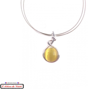 Load image into Gallery viewer, Klein Designer Stainless Steel and Crystal Necklace for Women : Yellow Bubble Gum