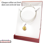 Load image into Gallery viewer, Klein Designer Stainless Steel and Crystal Necklace for Women : Yellow Bubble Gum