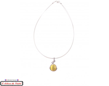 Load image into Gallery viewer, Klein Designer Stainless Steel and Crystal Necklace for Women : Yellow Bubble Gum