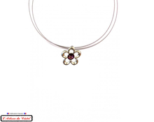 Charger l'image dans la galerie, Coffret Luxe Collier Femme "Bijoux Créateur" Acier Inoxydable et Cristal Maison Klein : Marguerite Violet