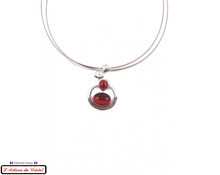 Load image into Gallery viewer, Luxury Women's Necklace Set "Designer Jewelry" Stainless Steel and Crystal Maison Klein : Ricochet Fuchsia