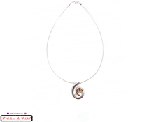 Load image into Gallery viewer, Stainless Steel and Crystal Necklace Luxury Box "Designer Jewelry" for Women by Maison Klein : Light Orange Spiral Cut