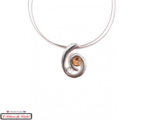 Load image into Gallery viewer, Stainless Steel and Crystal Necklace Luxury Box "Designer Jewelry" for Women by Maison Klein : Light Orange Spiral Cut