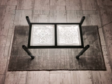 Charger l&#39;image dans la galerie, Table Manhattan: cristal et acier.
