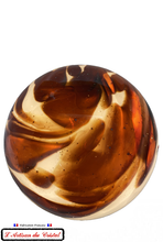 Charger l'image dans la galerie, Détail couleur ambre marron, éclat de feuille d'argent