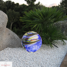 Charger l&#39;image dans la galerie, Lampe Design Boule de Cristal Géante &quot;Océan Multicolore&quot; - 45cm
