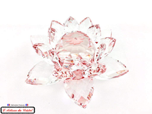 Charger l&#39;image dans la galerie, Fleur de Lotus Rubis cristal Maison KLEIN détails pétales taillées
