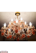 Charger l'image dans la galerie, Lustre en Cristal Romantico Rose Satiné : 12 lumières Maison Klein 54120 Baccarat France