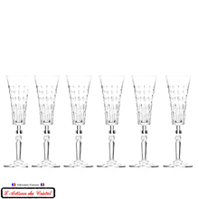 Load image into Gallery viewer, 6 Flûte à champagne élégante, décor mimosa