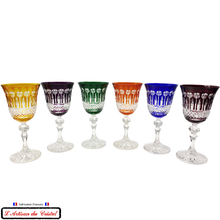 Load image into Gallery viewer, Service Roemer Diamant 6 Couleurs Assorties : 6 Wine glasses (17 cl) Maison Klein 54120 Baccarat France