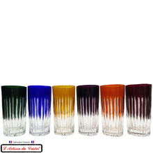 Load image into Gallery viewer, Service Roemer Concorde 6 Couleurs Assorties : 6 Long Drink glasses for Aperitif and Water (35 cl) Maison Klein 54120 Baccarat France