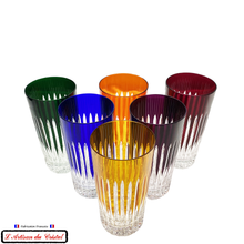 Load image into Gallery viewer, Service Roemer Concorde 6 Couleurs Assorties : 6 Long Drink glasses for Aperitif and Water (35 cl) Maison Klein 54120 Baccarat France