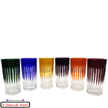 Load image into Gallery viewer, Service Roemer Concorde 6 Couleurs Assorties : 6 Long Drink glasses for Aperitif and Water (35 cl) Maison Klein 54120 Baccarat France