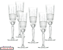Load image into Gallery viewer, Diamond Service : Crystal Champagne Flutes Maison Klein 54120 Baccarat France