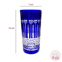 Load image into Gallery viewer, Service Roemer Diamant verre long drink bleu dimmensions