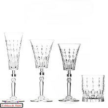 Load image into Gallery viewer, service complete mimosa, verres à vin, verre à eau, flute à champagne, gobelet