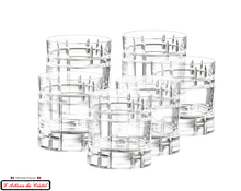 Load image into Gallery viewer, Quadra Set: 6 Crystal Whisky glasses Maison Klein 54120 Baccarat France