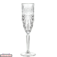 Charger l&#39;image dans la galerie, Service Rayon de Soleil : 6 Flûtes à Champagne en Cristal (15 cl) Maison Klein 54120 Baccarat France
