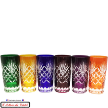 Load image into Gallery viewer, Roemer Roméo Service 6 Assorted Colors: 6 Long Drink Glasses for Aperitifs and Water (35 cl) Maison Klein 54120 Baccarat France