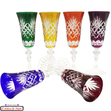 Load image into Gallery viewer, Roemer ROMEO Service: 6 Crystal Champagne Flutes Maison Klein 54120 Baccarat France
