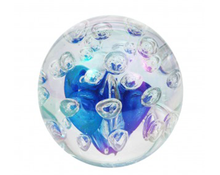 Charger l'image dans la galerie, Sulfure Presse Papier modèle fleur bleue, une fleur bleue délicatement posée au centre du sulfure.