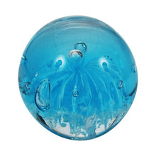 Load image into Gallery viewer, Sulfure en cristal petit modèle. Motif marin bleu sur fond noir