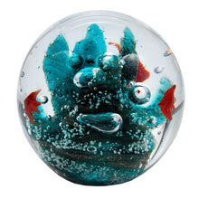 Charger l&#39;image dans la galerie, Sulfure en cristal grand modèle. Motif récif de corail et poisson
